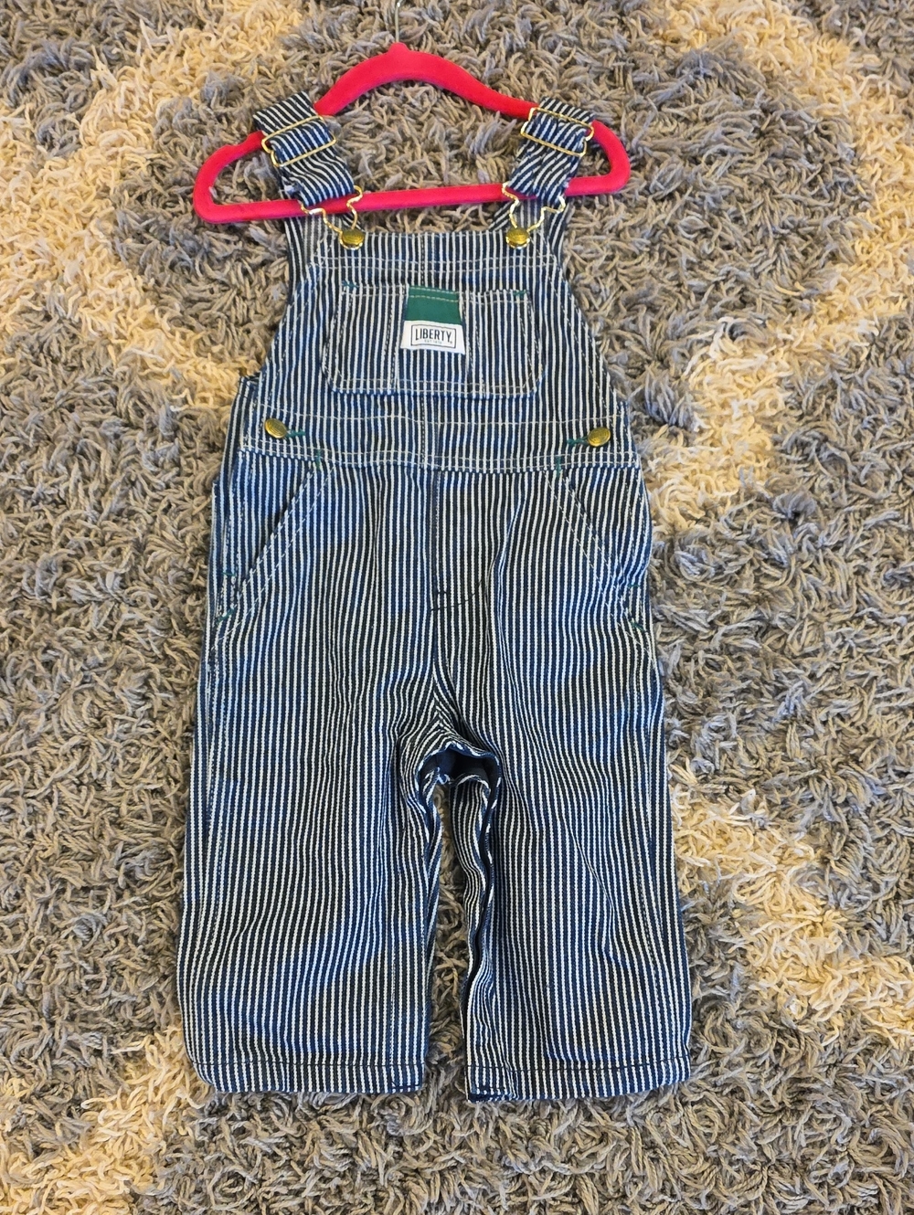 Liberty Blue and White Pinstripe Kids Overalls
